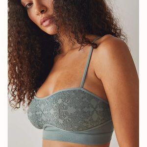 free people intimately love your way longline bralette M/L green sage army